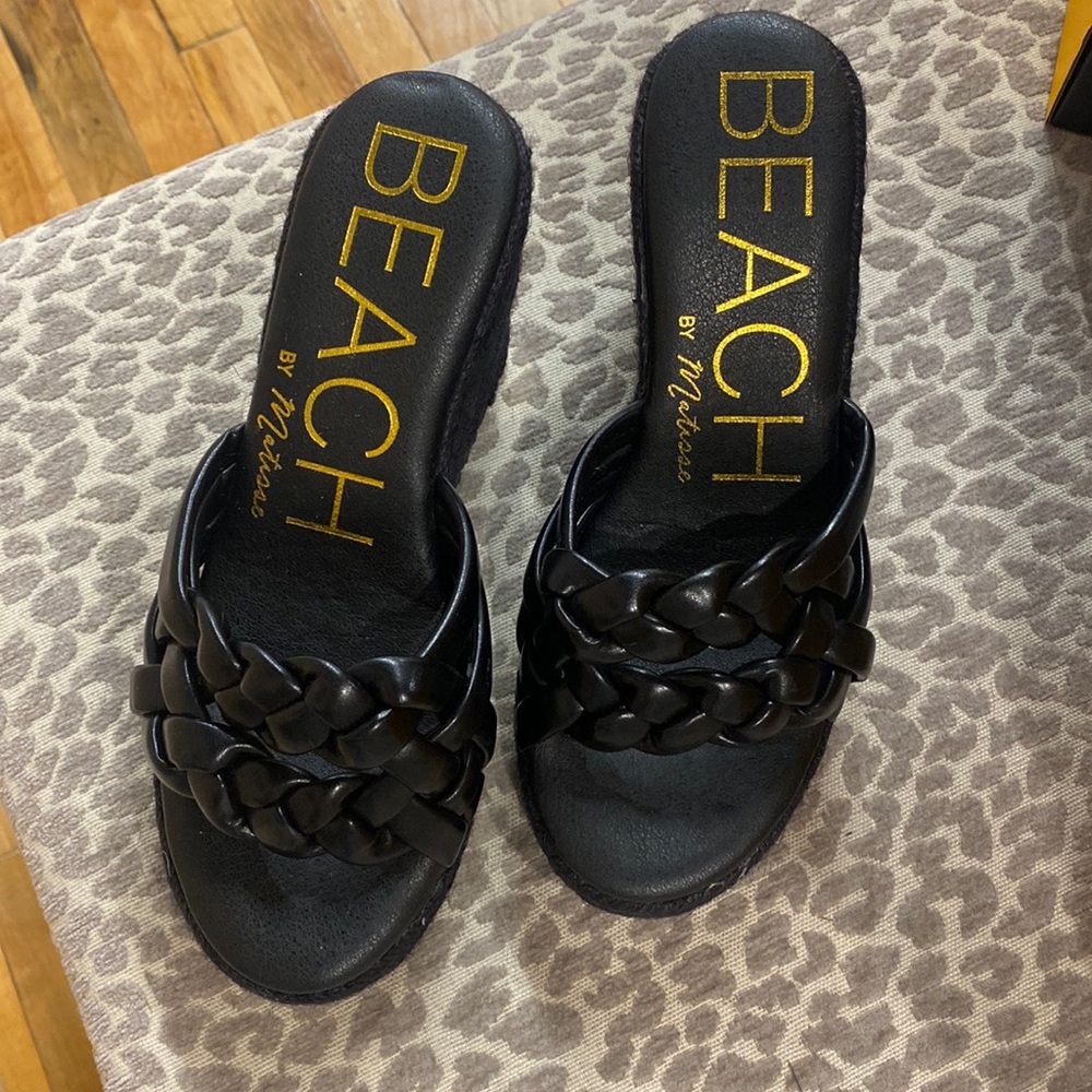 NWT Matisse Sasha Wedge Sandal in Black